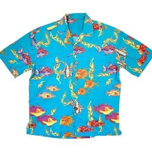 Classic Aloha Hawaiian Summer Shirt Mens Large